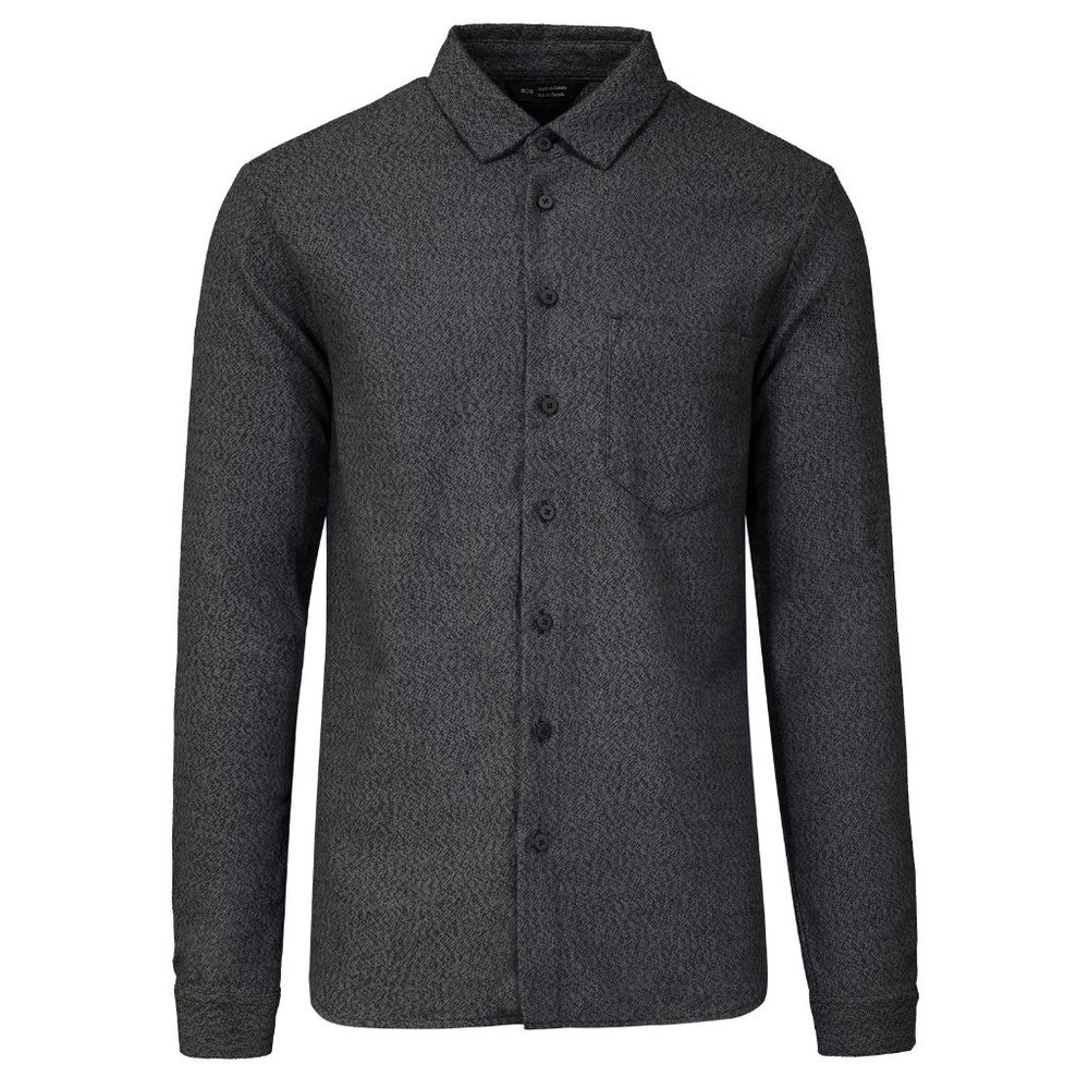 Wings + Horns dark grey flannel officer shirt size M